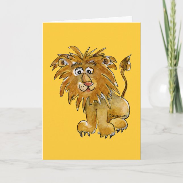 Cartoon Lion Grußkarte Dankeskarte (Vorderseite)