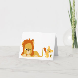 Cartoon Lion Papa et carte pour notes d'épicerie