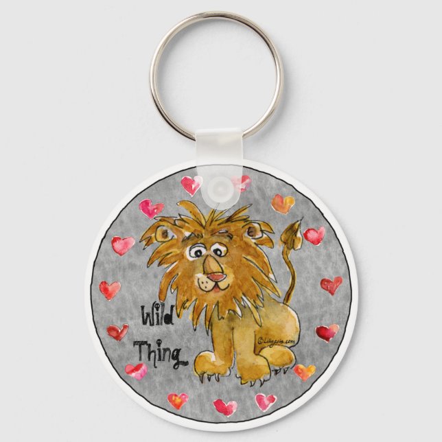 Cartoon-Lion-Schlüsselanhänger Farbe/Text-Benutzer Schlüsselanhänger (Vorderseite)