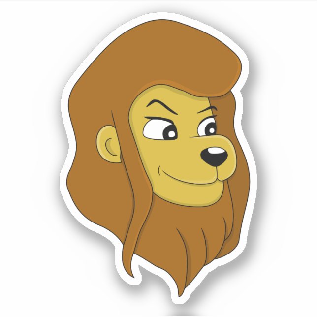 Cartoon Lion - Vinyl-Aufkleber Aufkleber (Vorderseite)