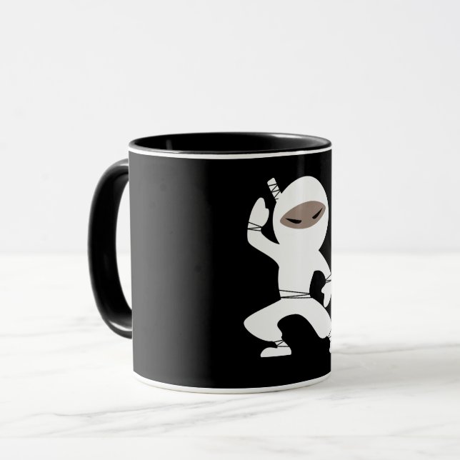 Cartoon Little Ninja Warrior Tasse (Vorderseite Links)