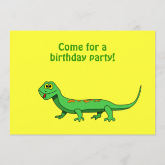 Cartoon Lizard Kids Reptile Birthday Einladungen