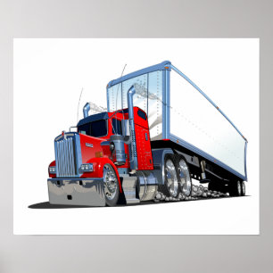 Cartoon-LKW Poster