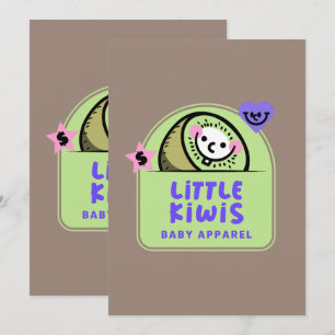 Cartoon-Logo Süße Charakter Babykleidung Kunst Einladung