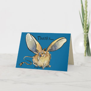 Cartoon Long Eared Jerboa Card Dankeskarte