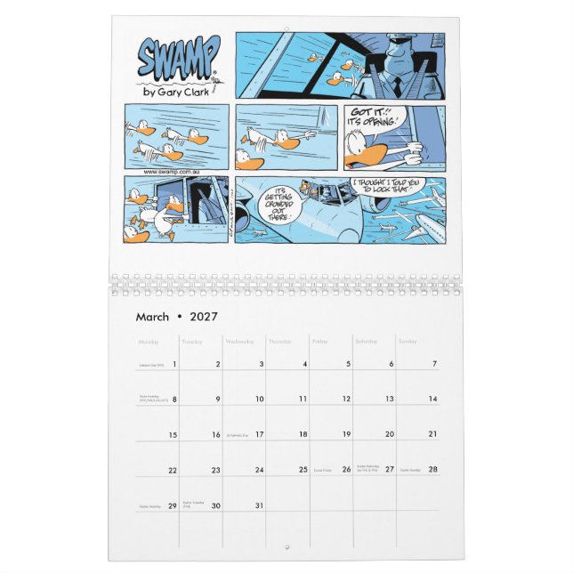 Cartoon Luftfahrt-Spaß-Kalender Kalender (Mär 2027)
