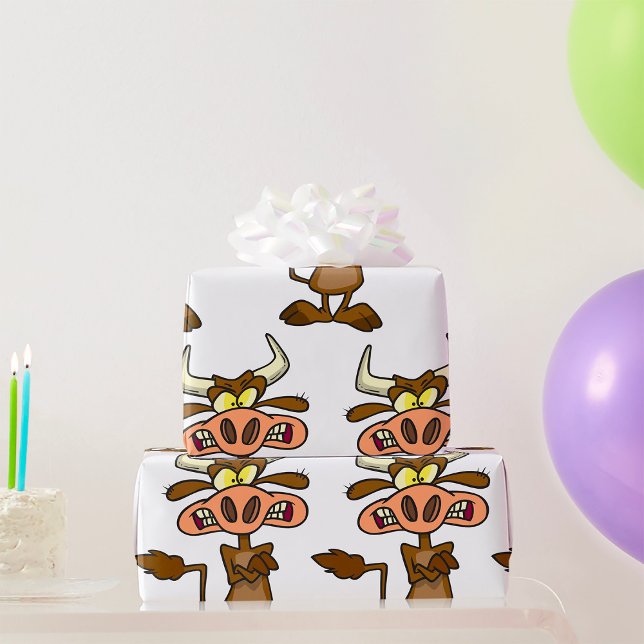 Cartoon Mad Cow Geschenkpapier (Von Creator hochgeladen)
