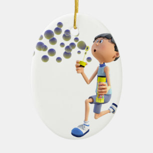 Cartoon-Mädchen-durchbrennenblasen Keramik Ornament