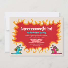 Cartoon Magic Dragons atmen Feuer Halloween-Party Einladung