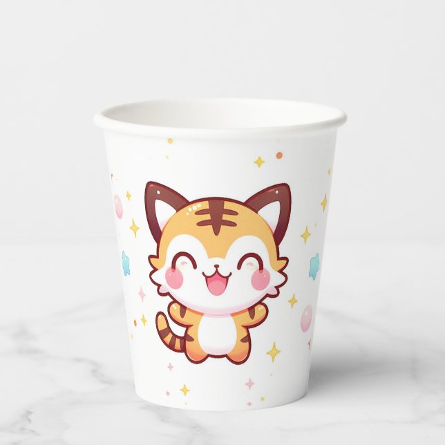 Cartoon Magical Tiger Baby Dusche Pappbecher (Vorderseite)