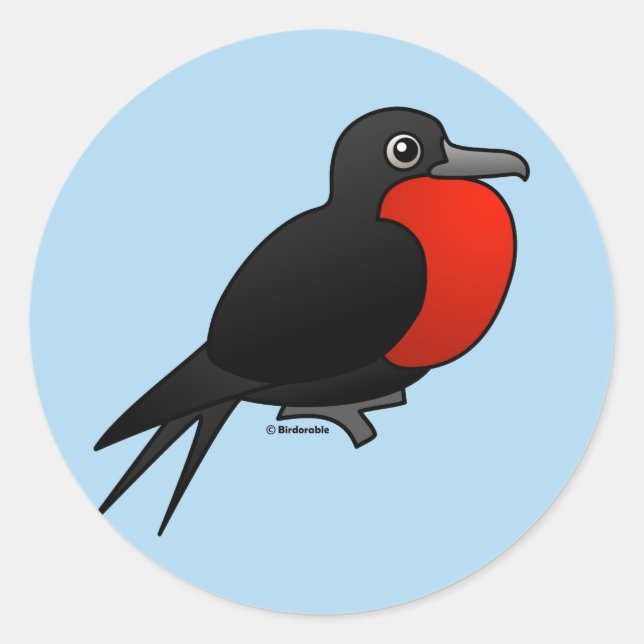 Cartoon Magnificent Frigatebird Runder Aufkleber (Vorderseite)