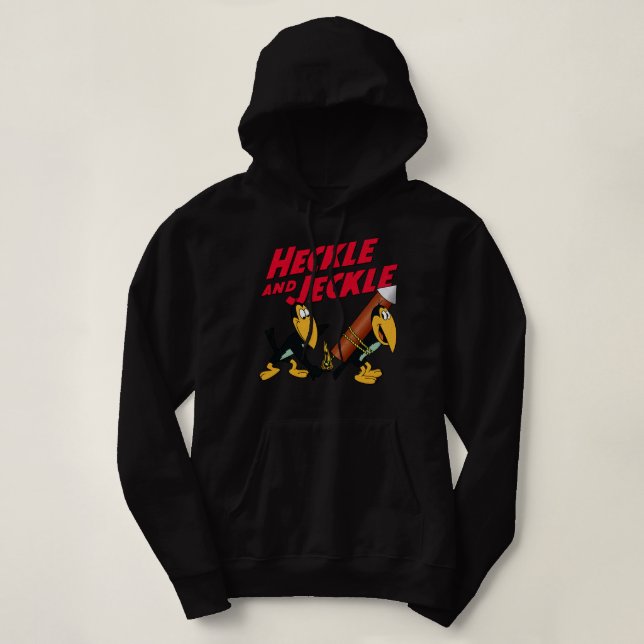 Cartoon-Magpie-Zeichen Heckle und Jeckle und Lo Hoodie (Design vorne)