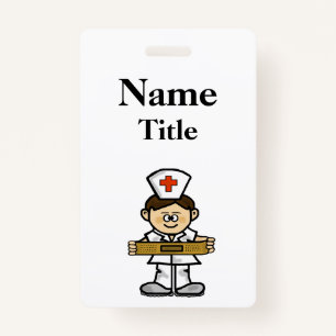 Cartoon Male Nurse Abzeichen Anpassen! Ausweis