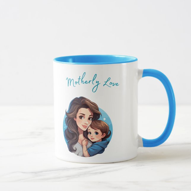 Cartoon Mama und Tochter mütterliche Liebe Tasse (Rechts)