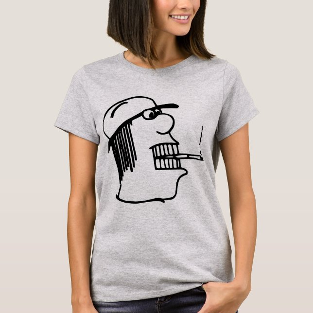 Cartoon Man mit Zigar T-Shirt (Vorderseite)