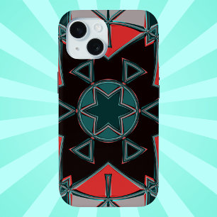 Cartoon Mandala Blau rot und schwarz Case-Mate iPhone Hülle