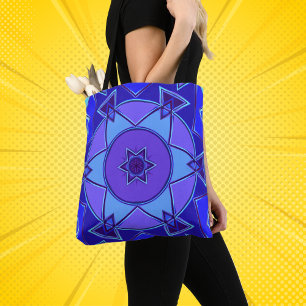 Cartoon Mandala Blue und Lila Tasche