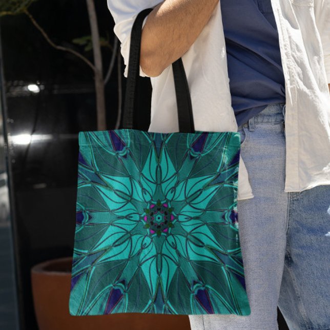Cartoon Mandala Blume Blue Tasche (Von Creator hochgeladen)
