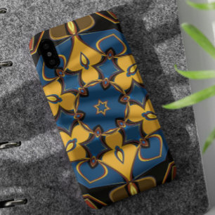 Cartoon Mandala Blume Gelb Blau und Orange Case-Mate iPhone Hülle