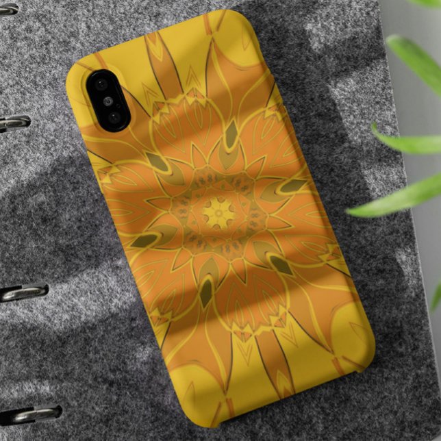 Cartoon Mandala Blume Gelb Case-Mate iPhone Hülle (Von Creator hochgeladen)