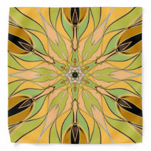Cartoon Mandala Blume Gelb und Orange