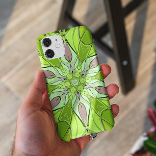 Cartoon Mandala Blume Grün und Rosa Case-Mate iPhone Hülle