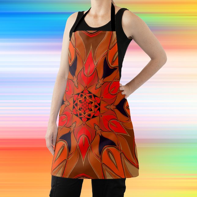 Cartoon Mandala Blume Orange Schürze (Von Creator hochgeladen)
