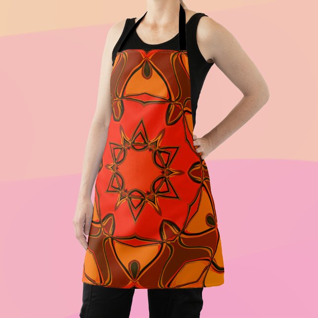 Cartoon Mandala Blume Orange Schürze (Von Creator hochgeladen)