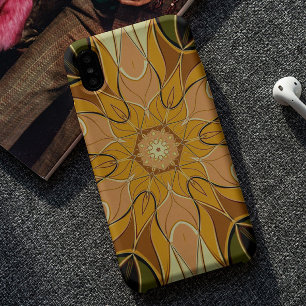Cartoon Mandala Blume Orange und Green Case-Mate iPhone Hülle