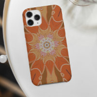 Cartoon Mandala Blume Orange und Pink