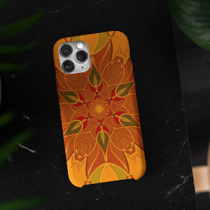 Cartoon Mandala Blume Orange und Rot Case-Mate iPhone Hülle