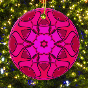 Cartoon Mandala Blume Pink Keramik Ornament