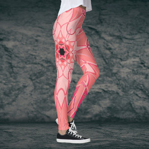 Cartoon Mandala Blume Pink Leggings