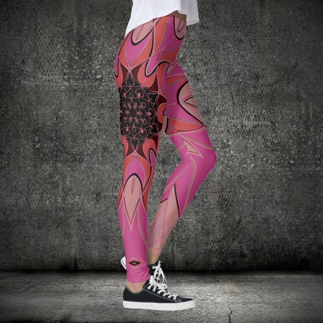 Cartoon Mandala Blume Pink Leggings (Von Creator hochgeladen)