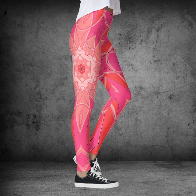 Cartoon Mandala Blume Pink Leggings (Von Creator hochgeladen)