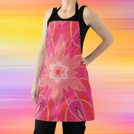 Cartoon Mandala Blume Pink Schürze