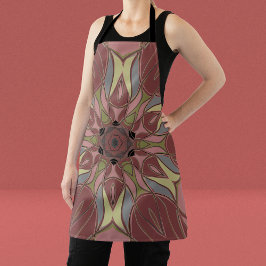 Cartoon Mandala Blume Rosa und Gelb Schürze