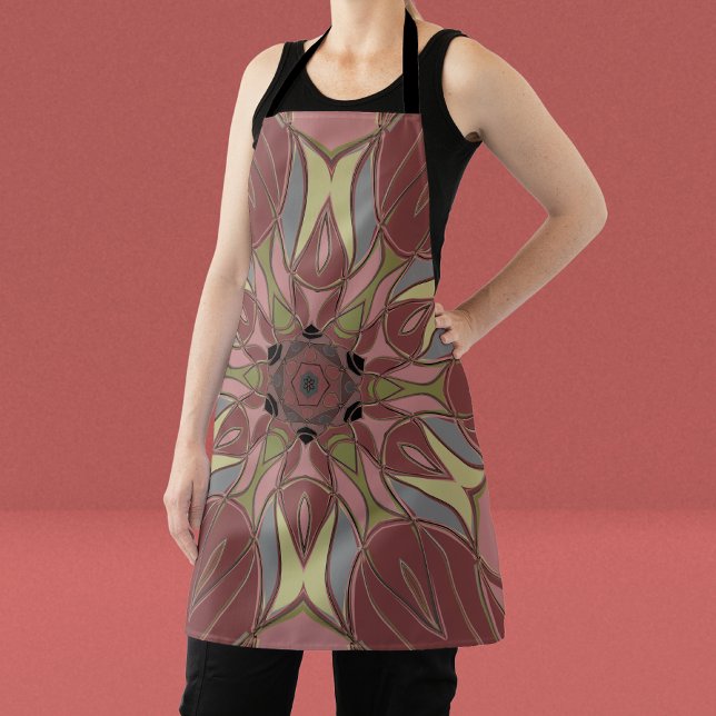 Cartoon Mandala Blume Rosa und Gelb Schürze (Von Creator hochgeladen)