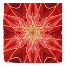 Cartoon Mandala Blume Rot und Orange