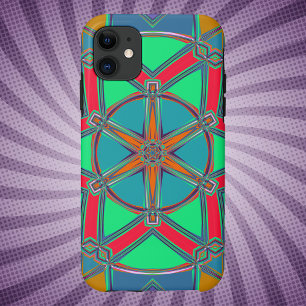 Cartoon Mandala Green Red und Blue Case-Mate iPhone Hülle
