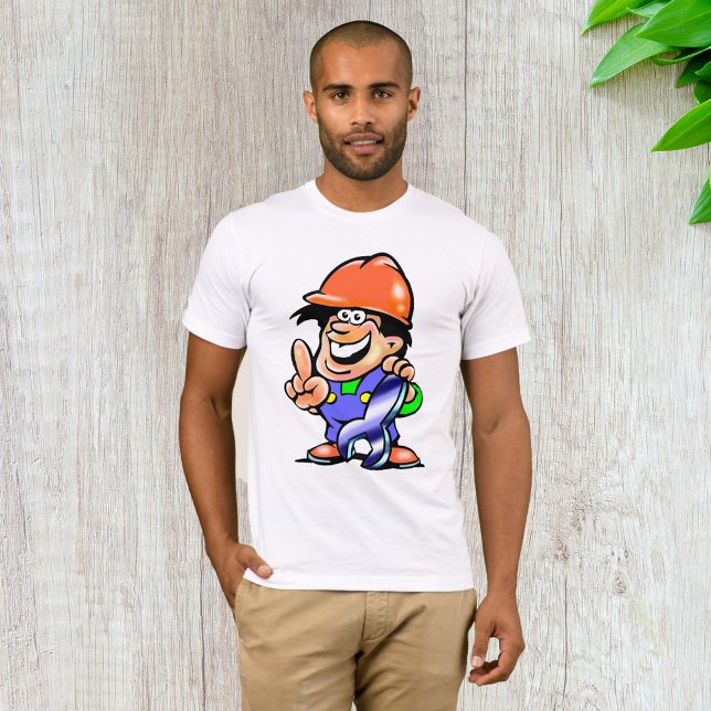 Cartoon Mann in einem harten MennenmützenT - Shirt (Von Creator hochgeladen)