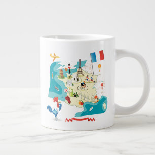 Cartoon Map of France Jumbo-Tasse