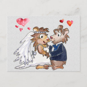Cartoon Mariage Couple Enregistrer la date Cartes 