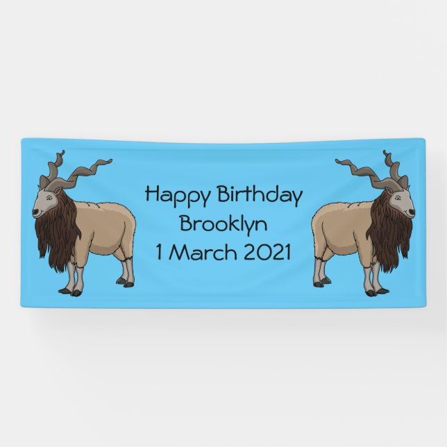 Cartoon Markhor Banner (Horizontal)