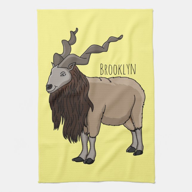 Cartoon Markhor Geschirrtuch (Vertikal)