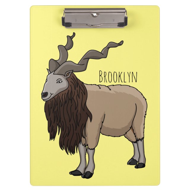 Cartoon Markhor Klemmbrett (Vorderseite)