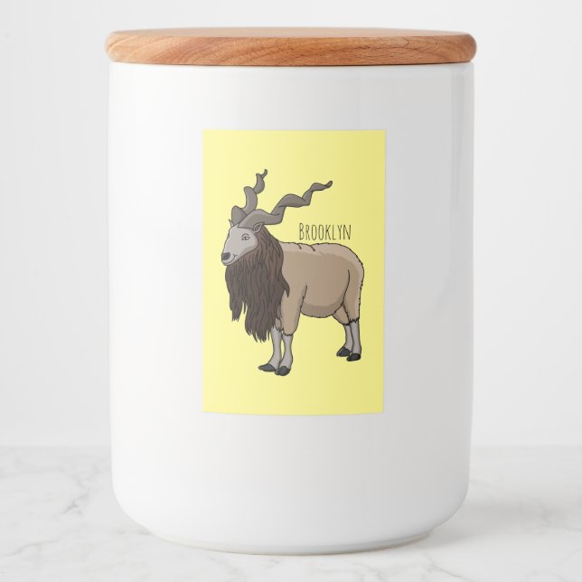 Cartoon Markhor Lebensmitteletikett (Vorderseite)