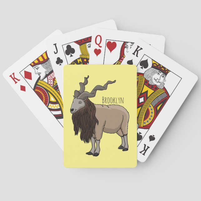 Cartoon Markhor Spielkarten (Rückseite)