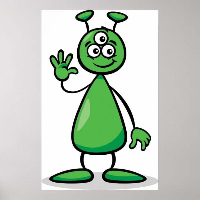 Cartoon Martian Poster (Vorne)