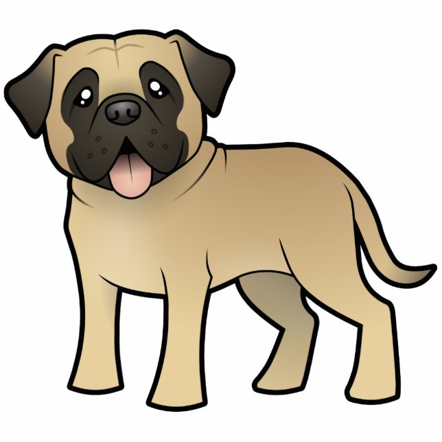 Cartoon Mastiff/Bullmastiff Fotoskulptur Magnet (Vorne)